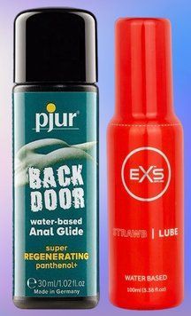 Набор лубрикантов pjur backdoor Regenerating 30 мл + EXS Strawberry Lube Water Based 100 мл LB538 фото