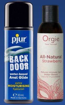 Набор лубрикантов pjur backdoor Comfort water glide 30 мл + All Natural Strawberry, 150 мл Orgie LB339 фото