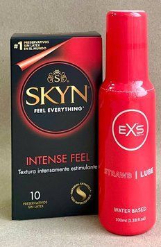 Комплект SKYN Intense Feel 10 штук + EXS Strawberry Lube Water Based 100 мл SOS1054 фото