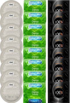 Набор 24 шт ONE Pleasure Dome + Delay Infinity + EXS Black Latex SOS7363 фото