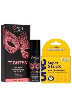 Гель для сужения Orgie &ndash; Tighten (15 мл)+ ONE Super Studs Triple Set 3 шт SOS6714 фото