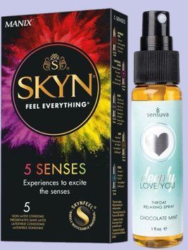 Комплект SKYN 5 Senses + Спрей  Sensuva Deeply Love You Chocolate Mint (29 мл) SOS5464 фото