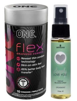 Комплект Набір 10 штук ONE Flex графен + Спрей  Sensuva Deeply Love You Spearmint (29 мл) SOS6241 фото