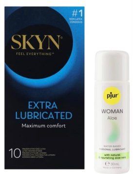 Комплект Skyn Exstra Lube 10 шт + pjur Woman Aloe 30 мл SOS13316 фото