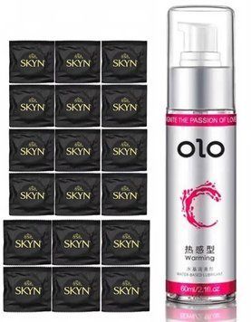 Комплект:  SKYN Original 18 шт. + Лубрикант зігріваючий OLO 60 мл SOS11272 фото