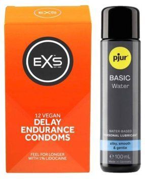 Набор EXS Delay (12 шт) + pjur Basic Waterbased 100 мл SOS13466 фото