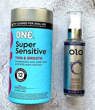 Набор ONE Super Sensitive (12 штук) + Лубрикант "olo smooth" 60 мл SOS2348 фото