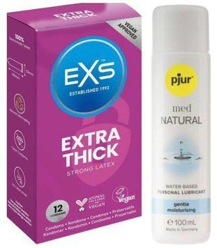 Комплект EXS Extra Safe (12 шт) + Pjur MED Natural Glide 100 мл SOS13566 фото