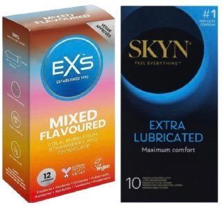 Набор с SKYN Extra Lube 10 штук + EXS Mixed Flavoured 12 шт. SOS7991 фото