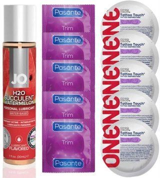 Набор 10 шт Pasante TRIM и ONE Tattoo Touch + System JO H2O - Watermelon (30 мл) SOS4879 фото