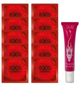 Комплект EXS Warming 10 шт + Nuei THOR Orgasmic Gel (10 мл) SOS14334 фото