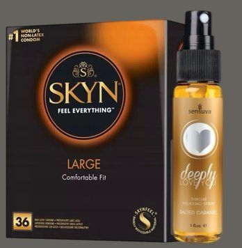 Комплект SKYN Large, 36 шт + Спрей Sensuva Deeply Love You Salted Caramel (29 мл) SOS5419 фото