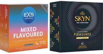 Набор с SKYN Pleasures, 42 шт + EXS Mixed Flavoured 48 шт SOS7941 фото