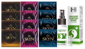 Комплект: Пролонгатор SHS Orgasm Control Spray 15 мл + 8 шт. SKYN + 4 шт. SKYN Extra Lube SOS10882 фото