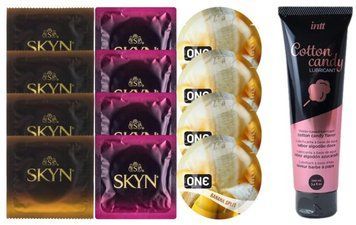 Комплект: Лубрикант Intt Cotton Candy (100 мл) + 8 шт SKYN + 4 шт ONE Banana Split SOS10410 фото