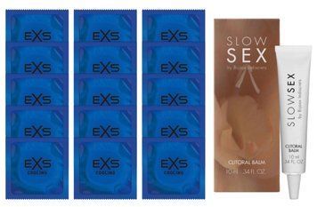 Комплект EXS Cooling 15 шт + Bijoux Indiscrets Slow Sex Clitoral Balm SOS14534 фото