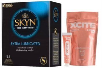 Набір з SKYN Extra Lube (24 шт) + Гель для сексу для пар XCITE, 15 мл Friday Bae SOS10060 фото