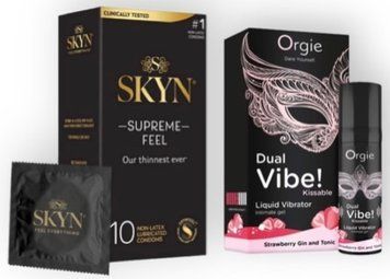 Skyn Supreme Feel 10 шт + Orgie Dual Vibe! Strawberry Gin & Tonic 15 мл SOS7113 фото