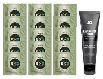 Комплект EXS Snug Fit 15 шт + JO Masturbation Cream, 120 мл SOS14891 фото