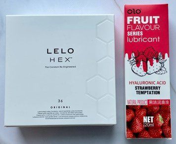 Комплект LELO HEX Original 36 шт + Гель-лубрикант клубничный 120 мл OLO SOS3658 фото