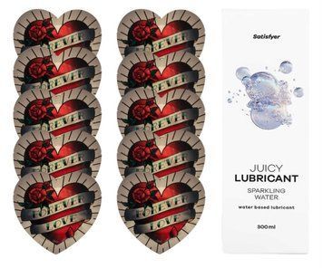 Комплект Pasante Heart 10шт. + Лубрикант Satisfyer Juicy Lubricant Sparkling Water 300 мл SOS11563 фото