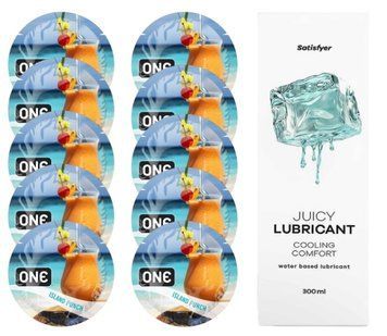 Набор One Island Punch 10 шт. + Лубрикант Satisfyer Cooling Comfort 300 мл SOS12412 фото