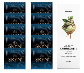 Комплект SKYN Extra Lube 10 шт. + Лубрикант Satisfyer Juicy Lubricant Minty Mocha 300 мл SOS12564 фото