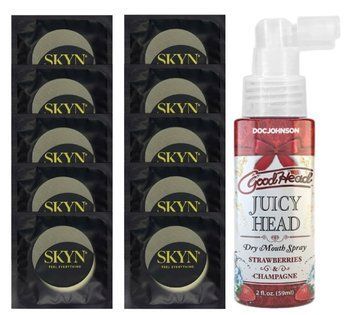 Комплект SKYN Pina Colada 10 шт + Doc Johnson GoodHead Tingle Spray &ldquo;Strawberries & Champagne&rdquo; (59 мл) SOS13707 фото