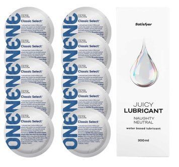 Комплект ONE Classic 10 шт. + Лубрикант Satisfyer Juicy Lubricant Naughty Neutral (300 мл) SOS12312 фото