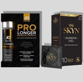 SKyn ​​Supreme Feel 10 штук + Пролонгатор JO Prolonger Spray with Lidocaine (60 мл) SOS5149 фото