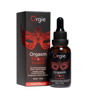 Збуджувальні краплі для клітора Orgie Orgasm Drops Kissable, 30 мл, тепло-холод, смак яблука з корицею SX1531 фото