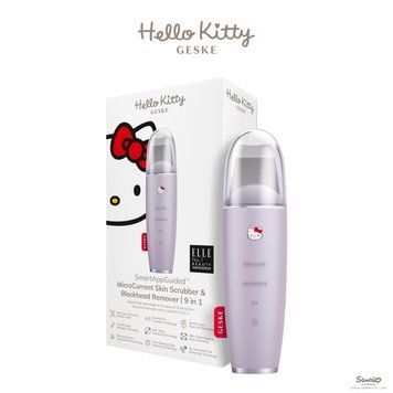 Микротоковый скраббер для кожи и устранение черных точек GESKE MicroCurrent Skin Scrubber&Blackhead Remover 9в1 Hello Kitty purple HB0252 фото
