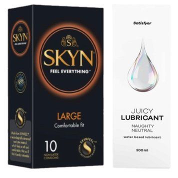 Комплект Лубрикант Satisfyer Juicy Lubricant Naughty Neutral 300 мл + SKYN Large 10 шт SOS12764 фото