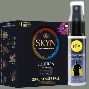 SKYN 35 Selection 35 шт + Пролонгатор pjur Superhero Ultimate Spray 20 мл SOS4980 фото
