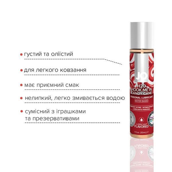 Лубрикант на водній основі System JO H2O &ndash; Candy Cane без цукру, рослинний гліцерин (30 мл) SO6168 фото