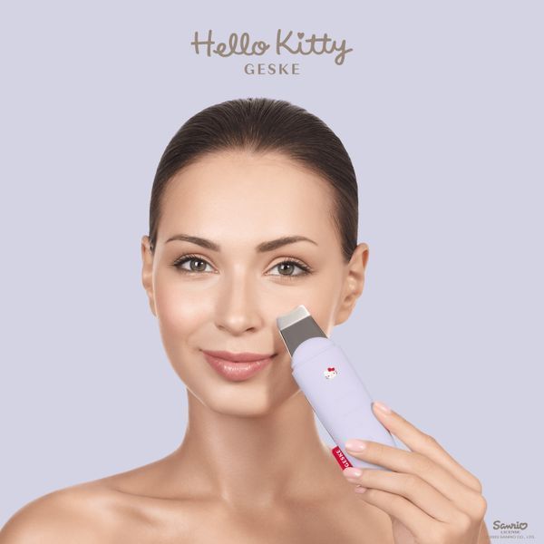 Микротоковый скраббер для кожи и устранение черных точек GESKE MicroCurrent Skin Scrubber&Blackhead Remover 9в1 Hello Kitty purple HB0252 фото