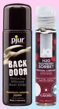 Набор лубрикантов pjur backdoor anal Relaxing jojoba silicone 30 мл + System JO Raspberry Sorbet (30 мл) LB695 фото