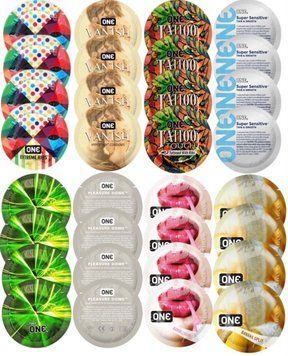 Набір з 32 шт ONE Ribs + ONE Vanish + ONE Tattoo + ONE Sensitive + ONE Glowing + ONE Dome + ONE Bubblegum + ONE Banana SOS8304 фото