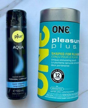 Комплект ONE Pleasure Plus 12 шт + Лубрикант pjur Aqua 100 мл SOS2034 фото