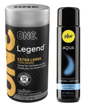 Набор ONE Legend Extra Large 12 шт. + Pjur Aqua 100 мл. SOS13103 фото