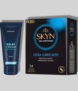 SKYN Extra Lube 24 шт + Пролонгатор Boners Delay Cream SOS5691 фото