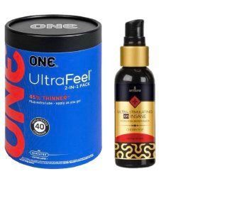 ONE UltraFeel 2-в-1. 40 шт.+ Збуджувальна змазка  Sensuva &mdash; Ultra-Stimulating On Insane Cherry Pop (57 мл) SOS6472 фото
