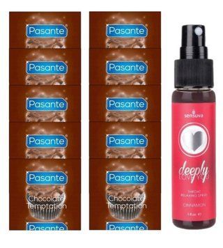 Pasante Chocolate Temptation 10 шт + Sensuva Deeply Love You Cinnamon (29 мл) SOS13994 фото