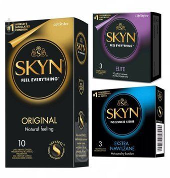 Набір : Skyn 16 шт : Original -10 шт , Elite -3 шт , Extra Lube -3 шт  SK107 фото
