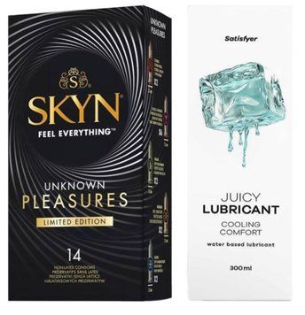 Набор Лубрикант Satisfyer Cooling Comfort 300мл + Skyn ​​Unknown Pleasures+ 14 шт SOS12768 фото