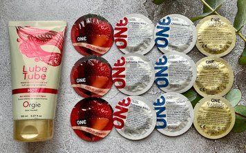 Набор 12 шт ONE Classic, Extreme Ribs, Flavor Waves, Vanish + лубрикант LUBE TUBE HOT, 150 мл ORGIE SOS2434 фото