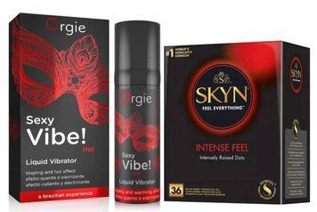 SKYN Intense Feel 36 шт и Жидкий ORGIE SEXY VIBE HOT, 15 мл + согревающий эффект SOS811 фото