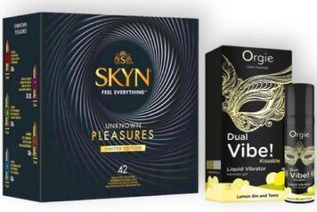 SKYN Pleasures, 42 шт + Orgie Dual Vibe! Lemon Gin And Tonic 15 мл SOS6950 фото