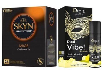 SKYN Large, 36 шт + Orgie Dual Vibe! Lemon Gin And Tonic 15 мл SOS7049 фото