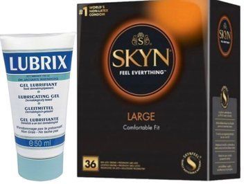 Набор из Лубрикант на водной основе Lubrix (50 мл) + SKYN Large, 36 шт SOS8786 фото